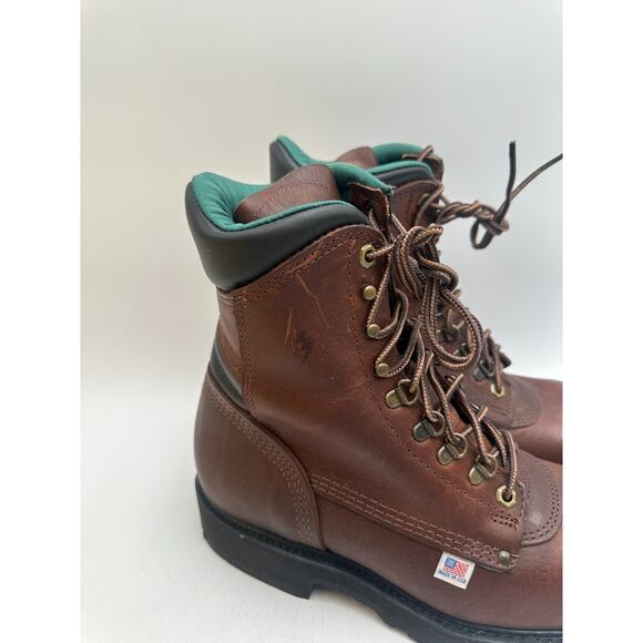 Carolina 8'' Steel Toe Collar Boot (1809) NEW Men's Brown/Black US Size 8 2E - Picture 3 of 9